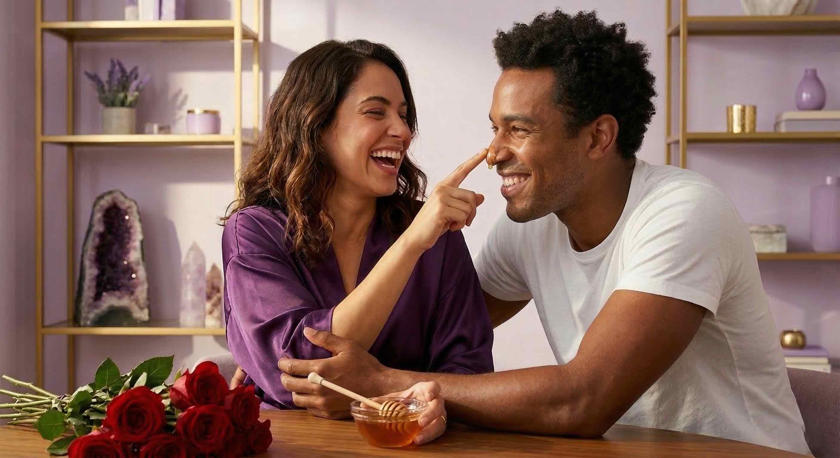 Casal em harmonia e conex�o amorosa