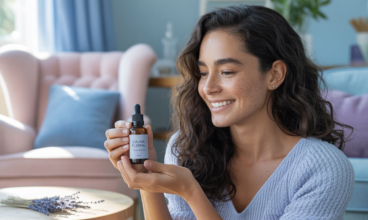 Mulher planejando 2026 com serenidade em ambiente feminino e acolhedor.