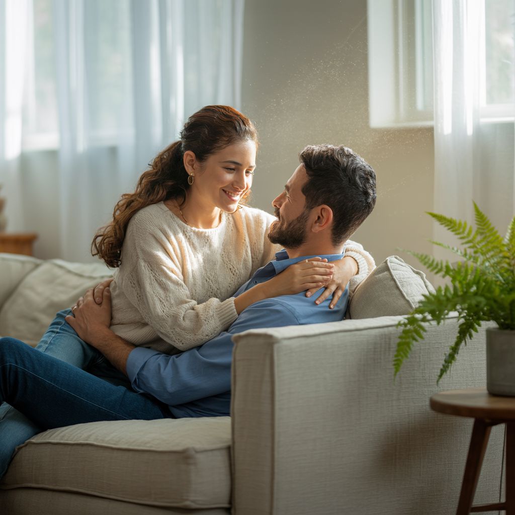 Mulher planejando 2026 com serenidade em ambiente feminino e acolhedor.